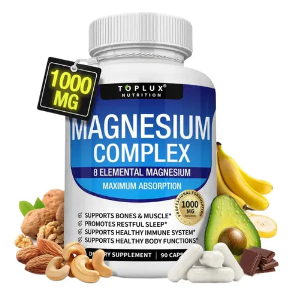 SUPLEMENTO DE MAGNESIUM COMPLEX 8 EN 1: La Unica fórmula con 8 Formas de Magnésio en Una Sola Cápsula