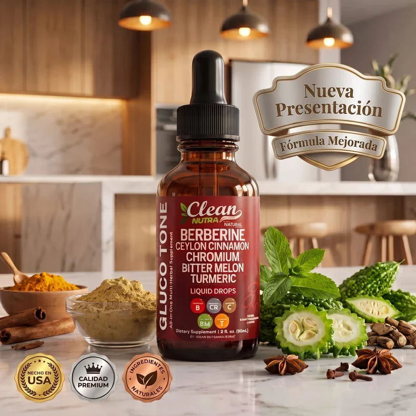 Clean Nutra® GLUCORA Berberina Líquida 9 en 1