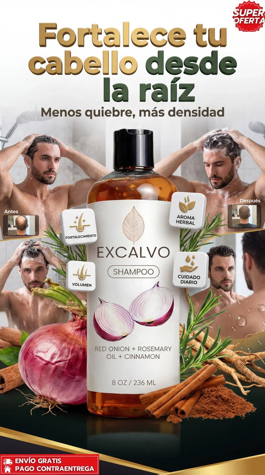 Excalvo Shampoo Clínico para el Crecimiento del Cabello
