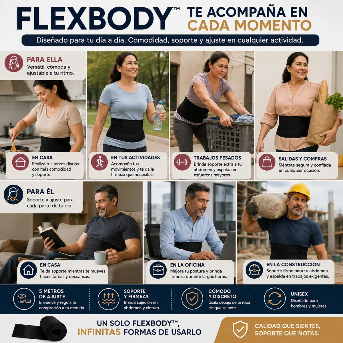 FLEXBODY™ Faja Ajustable de Compresión 5M