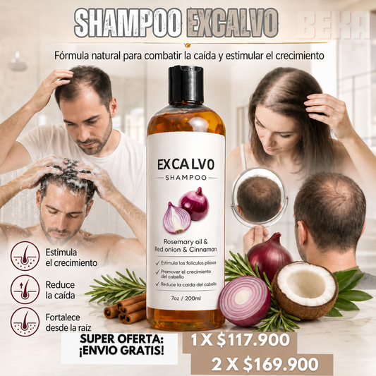 Shampoo Excalvo 5 en 1 — Más Rápido, Más Denso y Sin Esfuerzo
