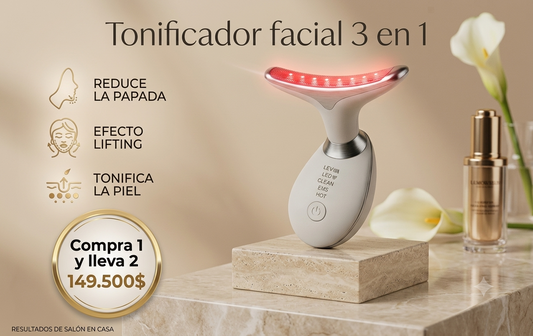 Tonificador Facial 3 en 1 Premium ✨ Piel Firme sin Botox ni Spa`50% OFF SOLO HOY