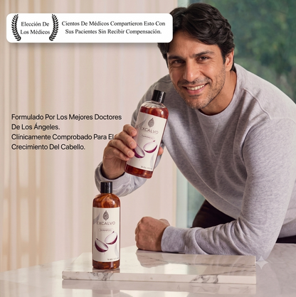 Excalvo Shampoo Clínico para el Crecimiento del Cabello + 5% Minoxidil - Compra 1 y llévate 2